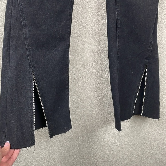 New BBJ High Rise Flare Leg Rhinestone Bling Slit Night Out Sz 30 - Picture 3 of 13